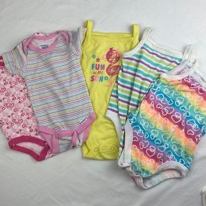 Bundle of 5 summer onesies for 3 month old baby
